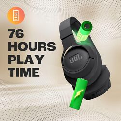 JBL Tune 720BT Wireless Over-Ear Headphones, Pure Bass Sound, Bluetooth 5.3, 76H Battery, Hands-Free Call, Multi-Point Connection, Foldable, Detachable Audio Cable - Black, JBLT720BTBLK